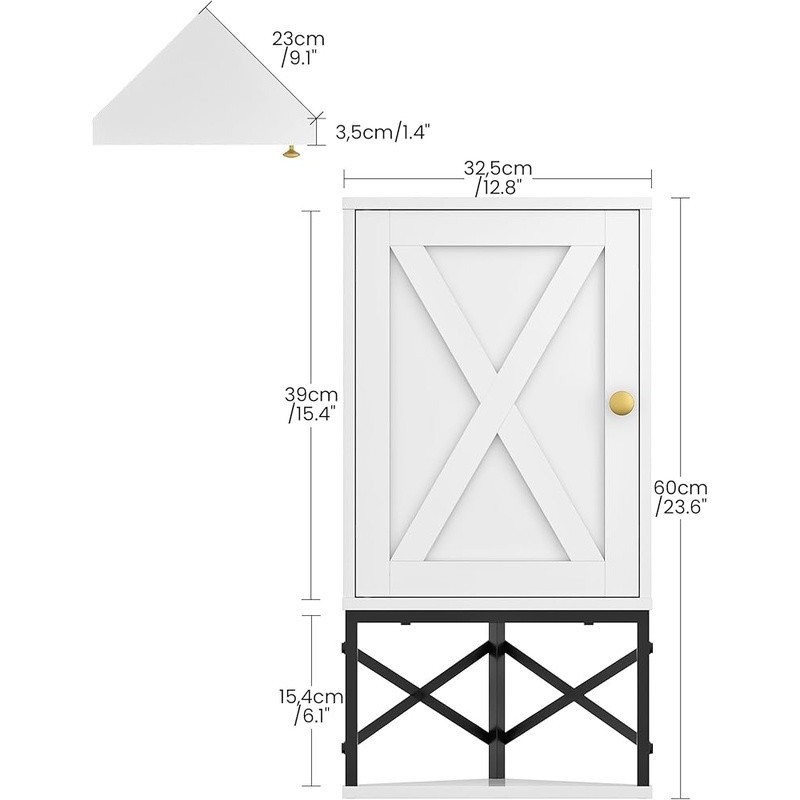 Wall Mounted Corner Bathroom Cabinet Adjustable Storage Space Saver Organizer US