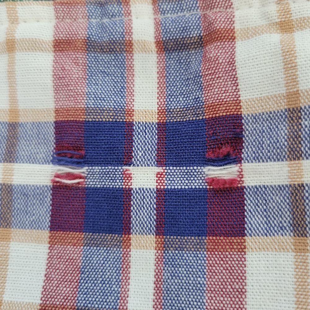 Longaberger Medium Spoon Basket Vintage 1997, Blue Plaid liner (Threadbare)