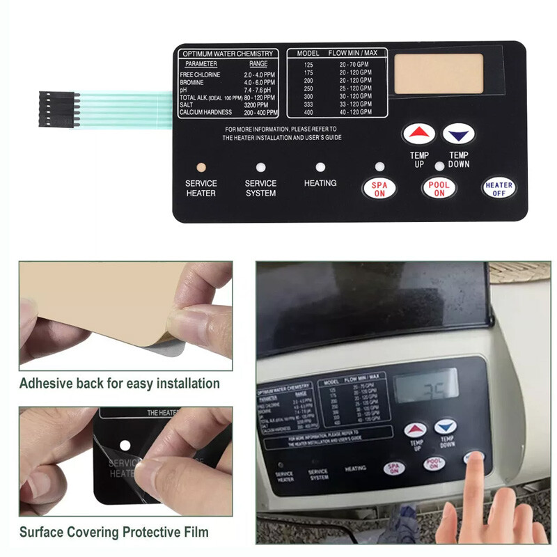 For Pentair Master Temp 400 42002-0007S Control Board Kit w/ 472610Z Switch Pad☀