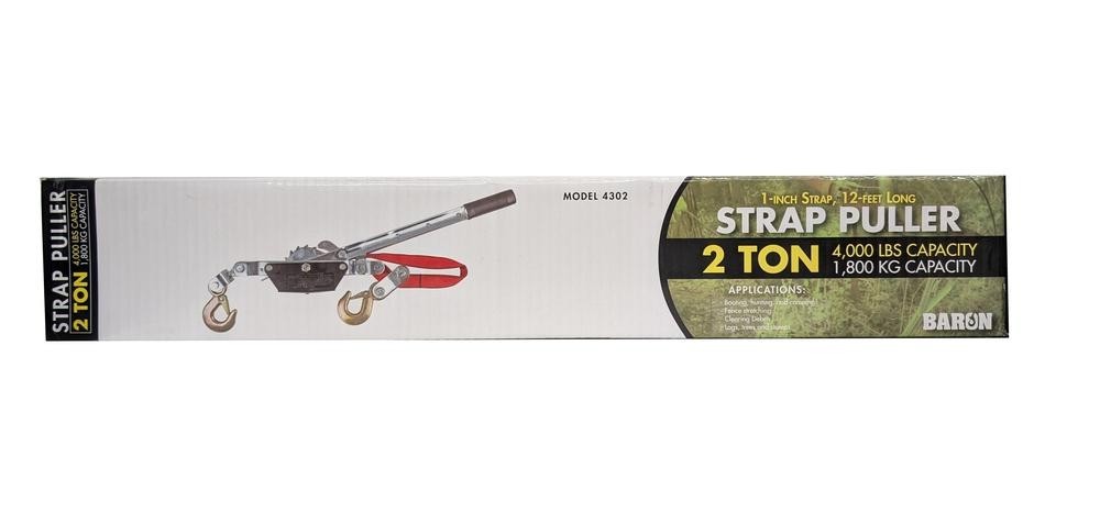 Baron 2-Ton, 4000 Pound, 12' Web Strap Puller - NEW