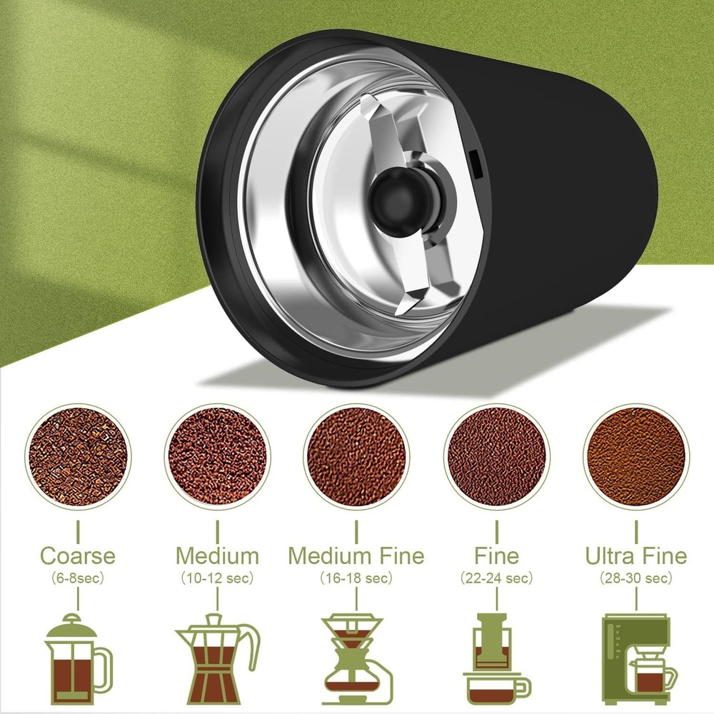 Effortless Electric Coffee Grinder & Spice Mill - One-Touch Operation, Black