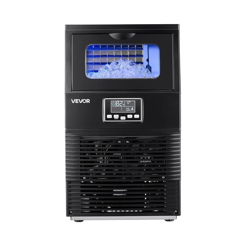 Stainless Steel Ice Machine 90 lbs/24h with Quiet Operation & Easy Clean Feature