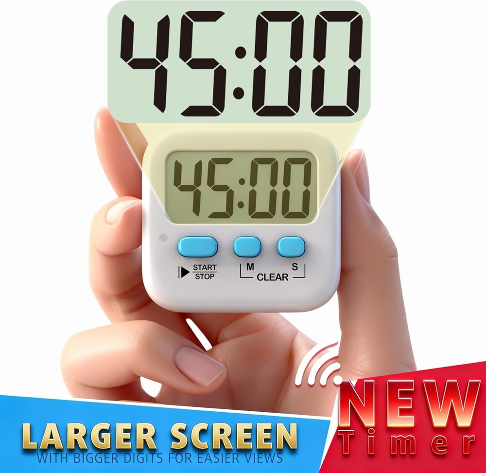 2 Pack Digital Timer for Kids, Magnetic Countdown Kitchen Timers for Cooking,...