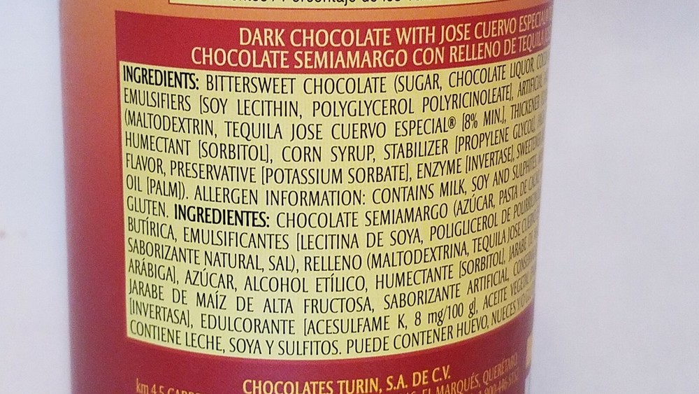 Turin Chocolates filled with Tequila Jose Cuervo, Net 7 Oz.