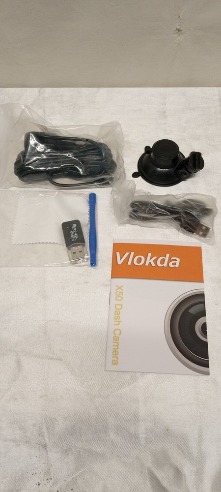 Front & Inside dual dash cam VOLKDA V50 Open Box