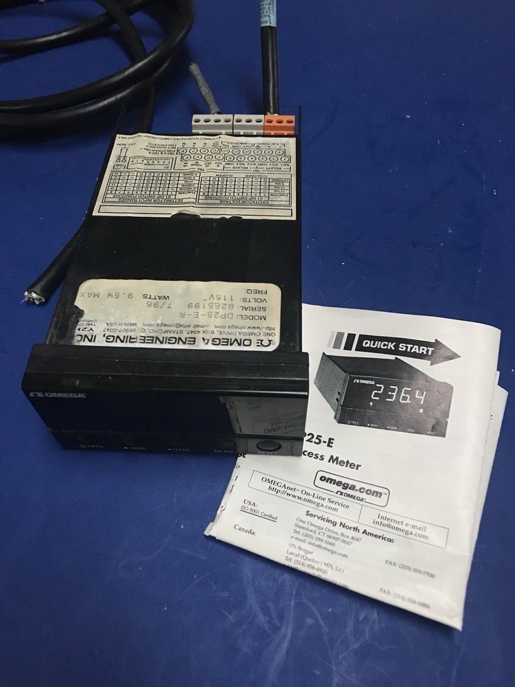 Omega DP25-E-R Panel Meter and Controller w/ Dual Alarms, Used