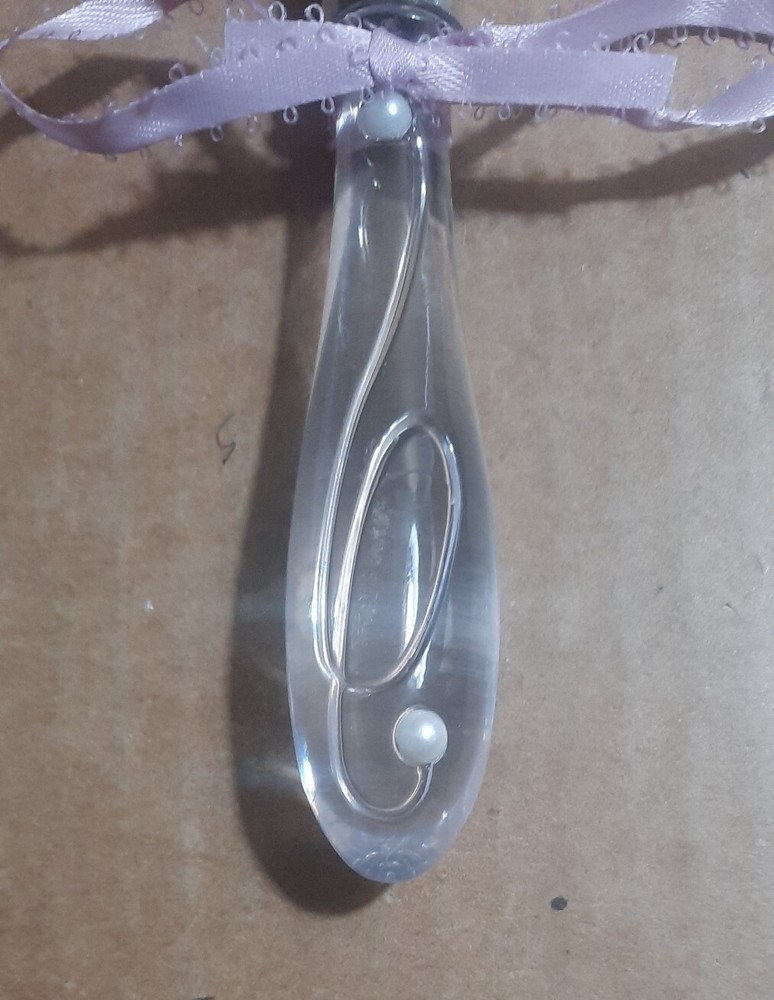 Wilton Cake Knife and Server Set Clear Handle with Ribbons