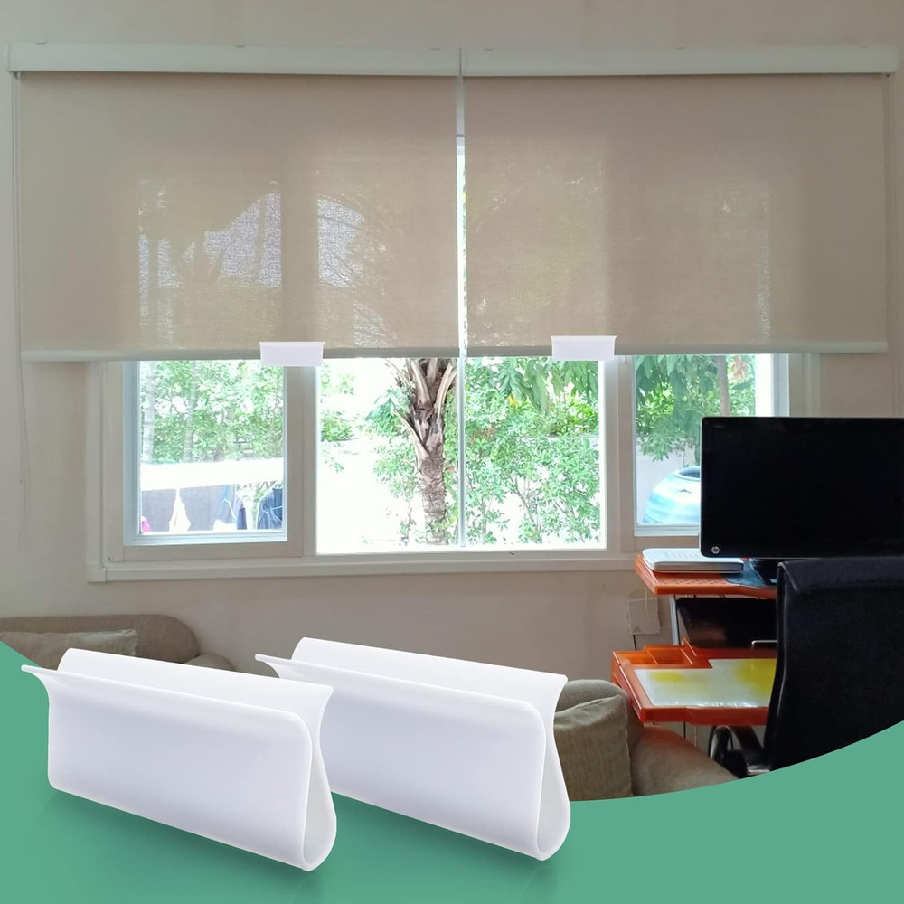 4 Cordless Roller Blinds Shades with Lifting Clamp Pulls for Window Blinds