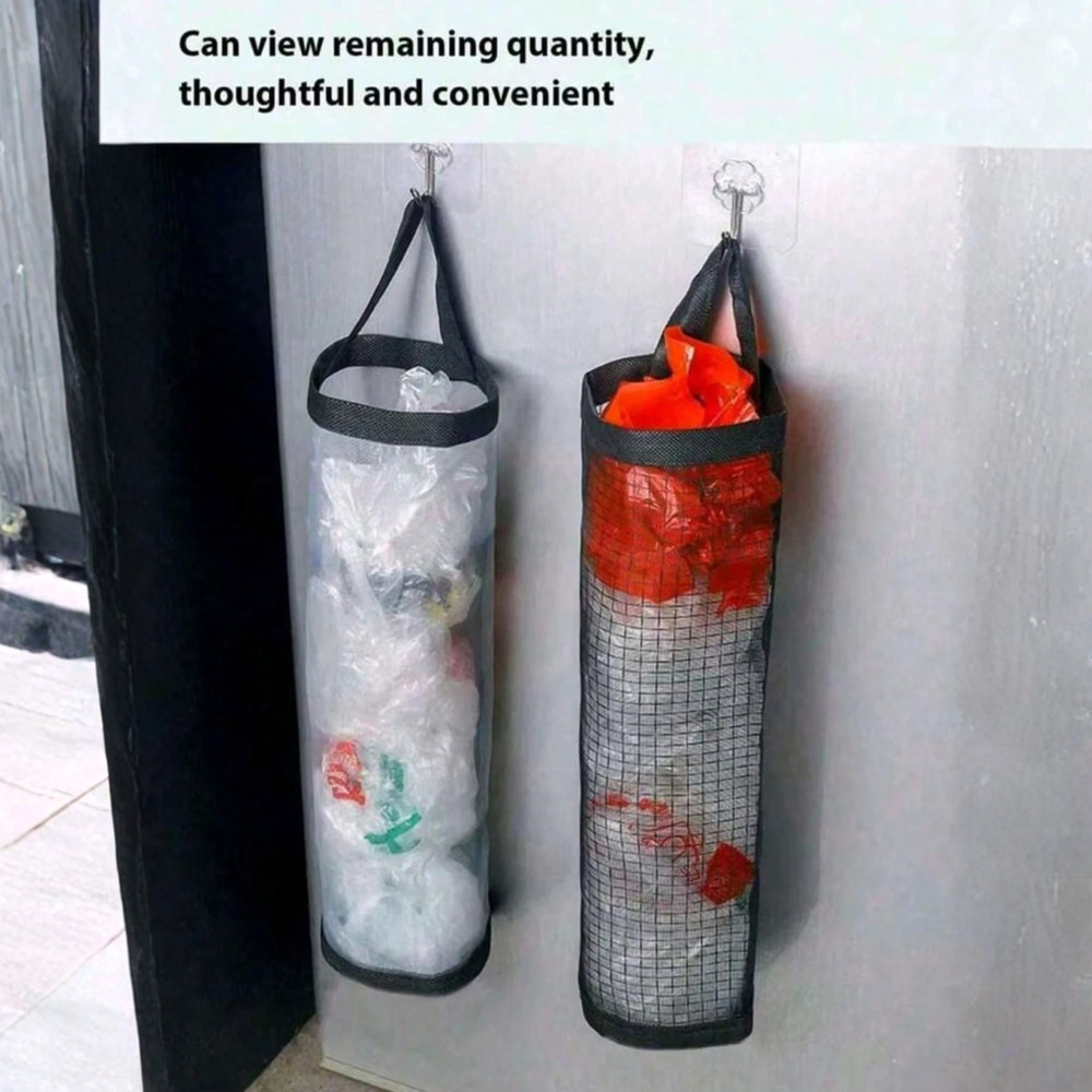 1pc Wall-Mounted Plastic Bag Dispenser Rack Organizer Kitchen Accessories