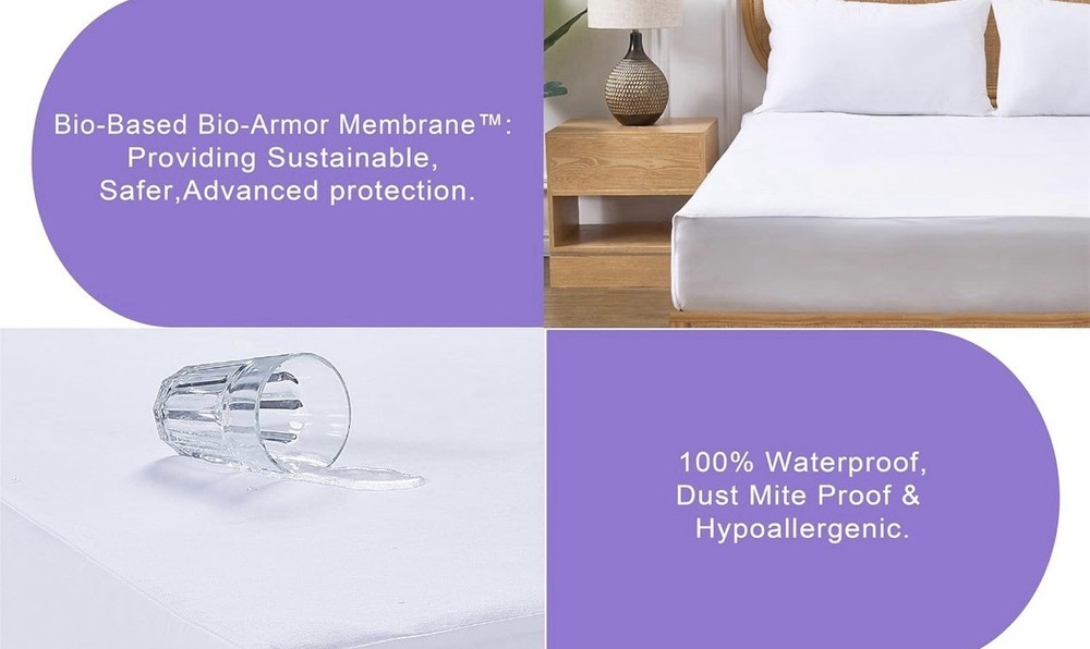 Mattress Protector 5 Sided PROTECT MYSLEEP Twin Size Mattress Protector - White
