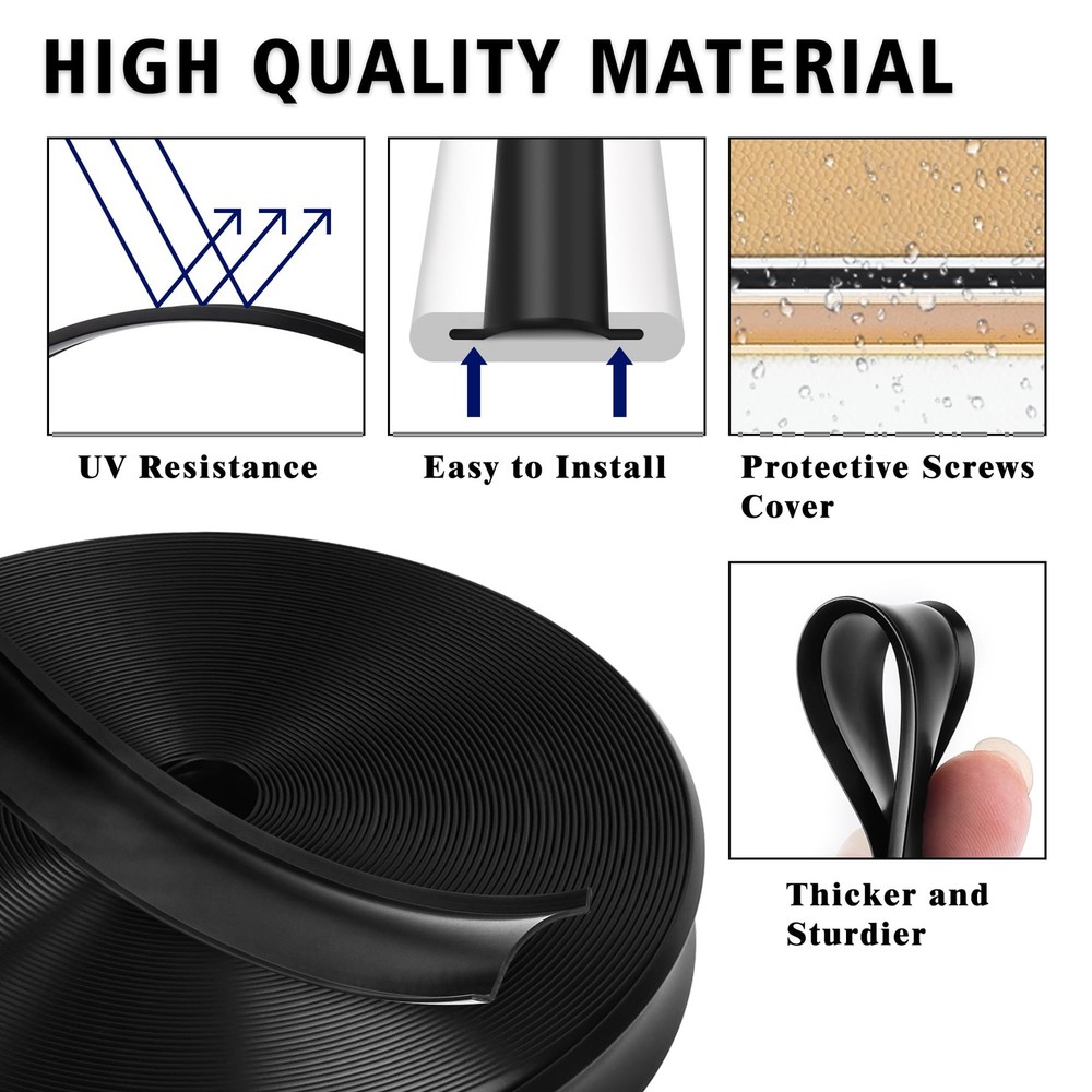 EcoBrisa 7/8" RV Trim Molding Insert 100ft 100FT, Black