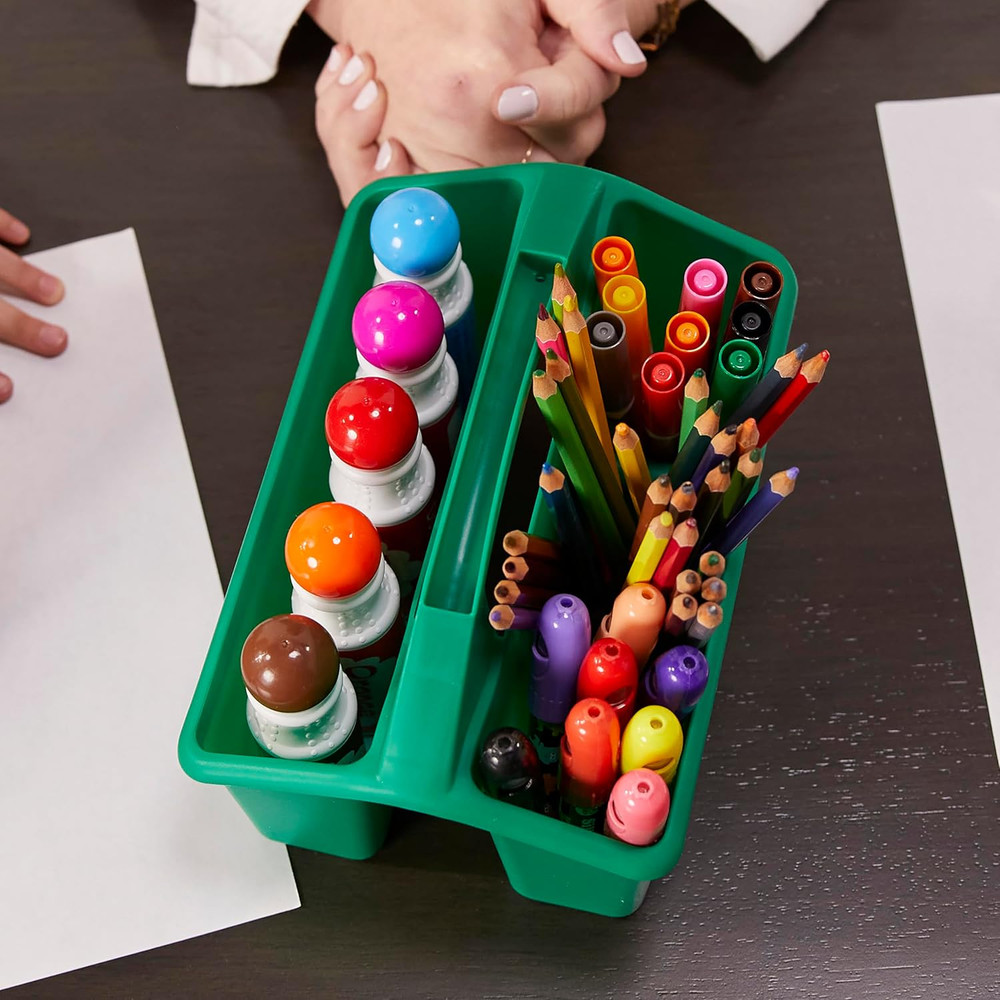 4-Compartment Small Plastic Caddy, Multipurpose Organization, Primary, 6-Pack