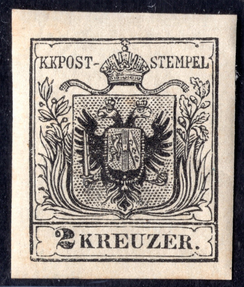 AUSTRIA 1850 SCOTT #2 MINT HINGED VF-XF