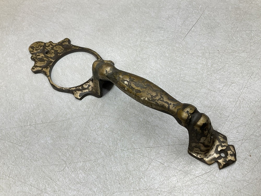 Brutalist MCM Heavy Brass Front Door Knob Handle Pull Mid Century Modern