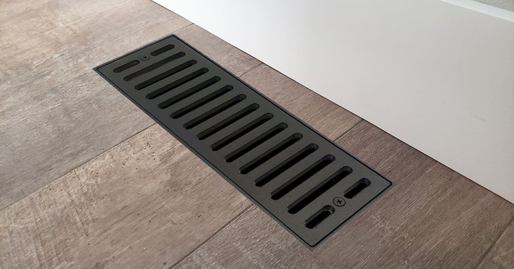 Ventiques Original Metal Flush Mount Flooring Register Vent, Forest Style Vent