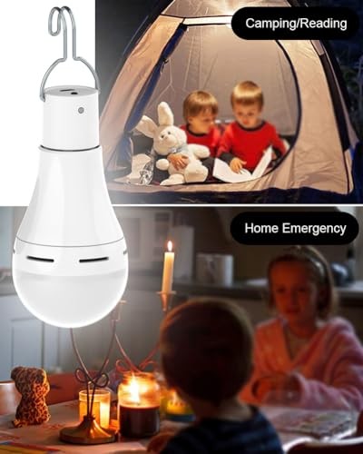 USB Rechargeable Light Bulbs with Remote, 4 Light Modes + Timer, 2 Pack White