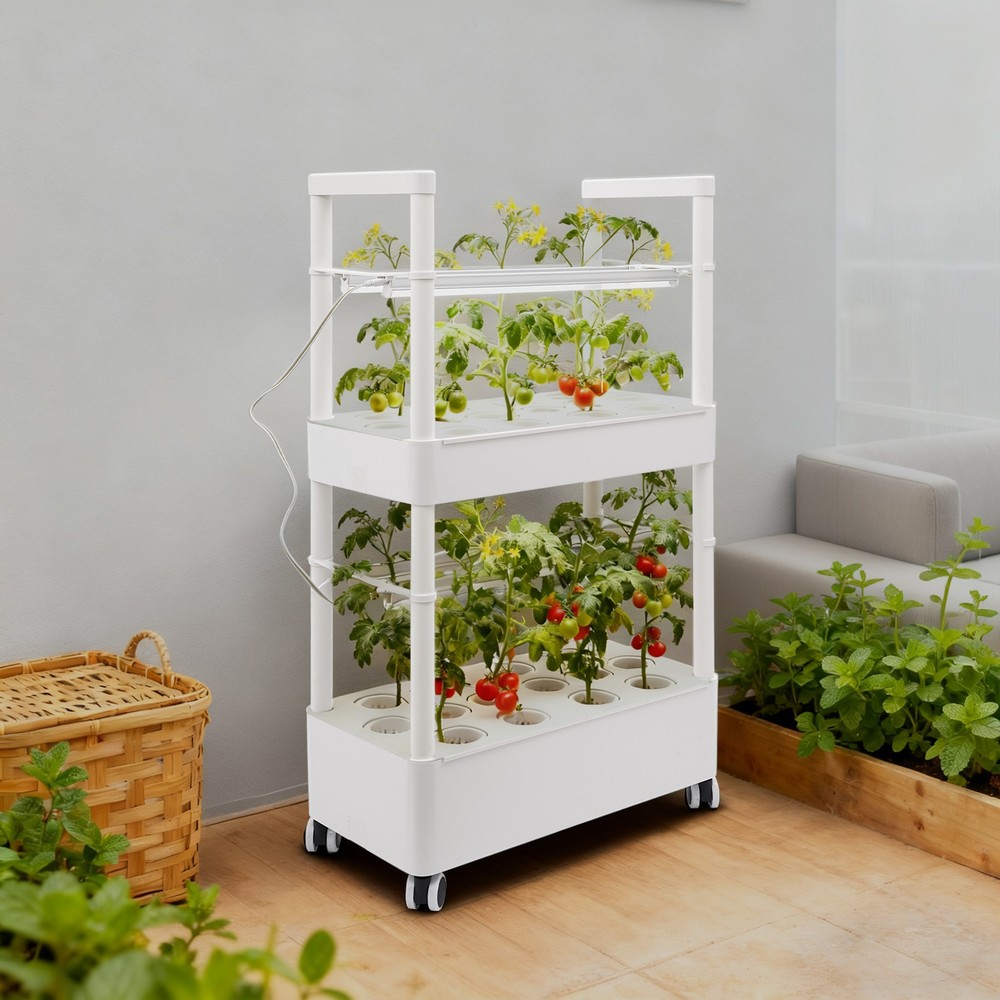 28-Hole Hydroponic Growing Kit, Hydronic Growing Kit w/Lights for Home