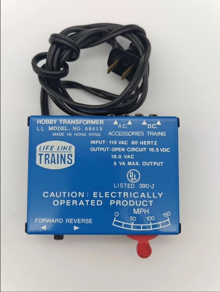 Life-Like HO Scale Power Pack Transformer 08615 T-615 Tested