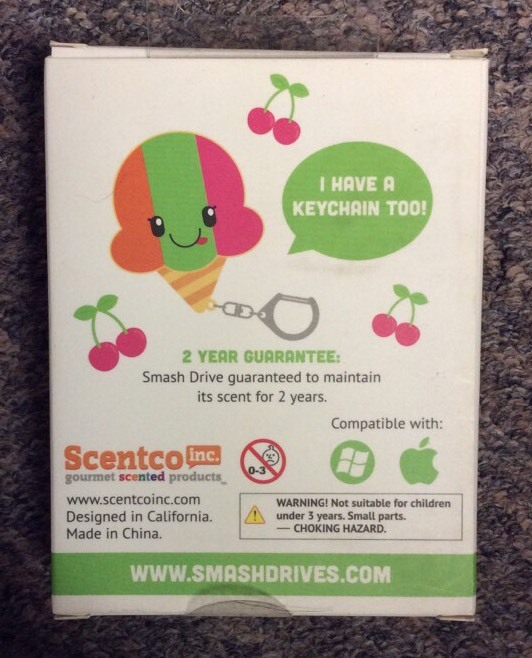 Scented "Smash Drive" 4GB Flash Drive with keychain