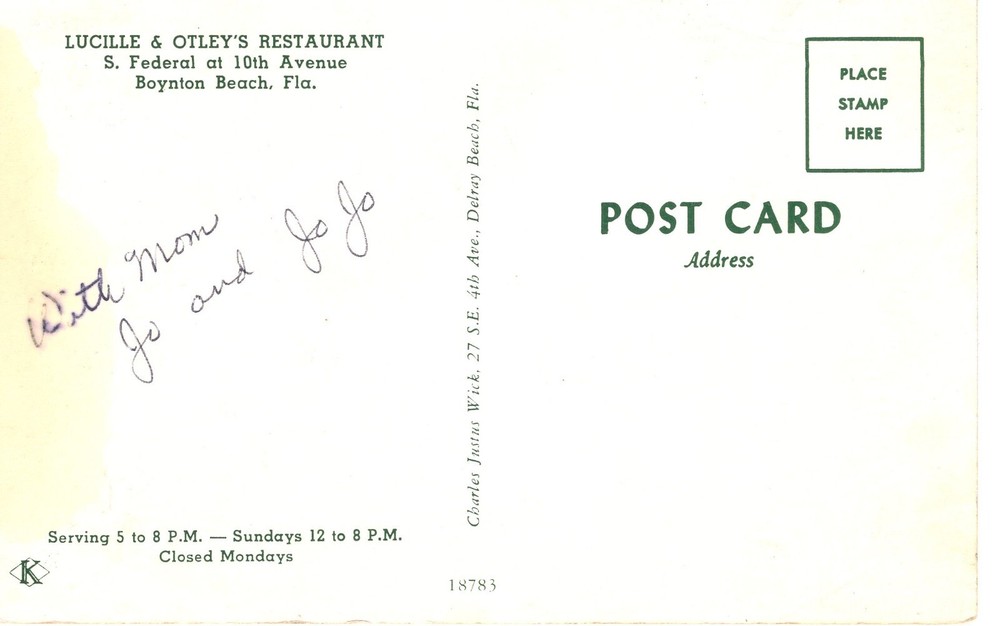 LUCILLE & OTLEY'S RESTAURANT, BOYNTON BEACH, FL - PC5921