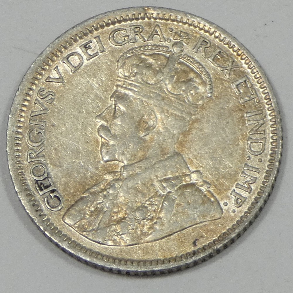 1918 CANADA King George V Silver Ten Cents EXTRA FINE