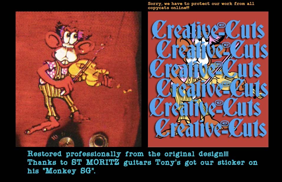 Tony Iommi Custom Monkey Sticker Decal