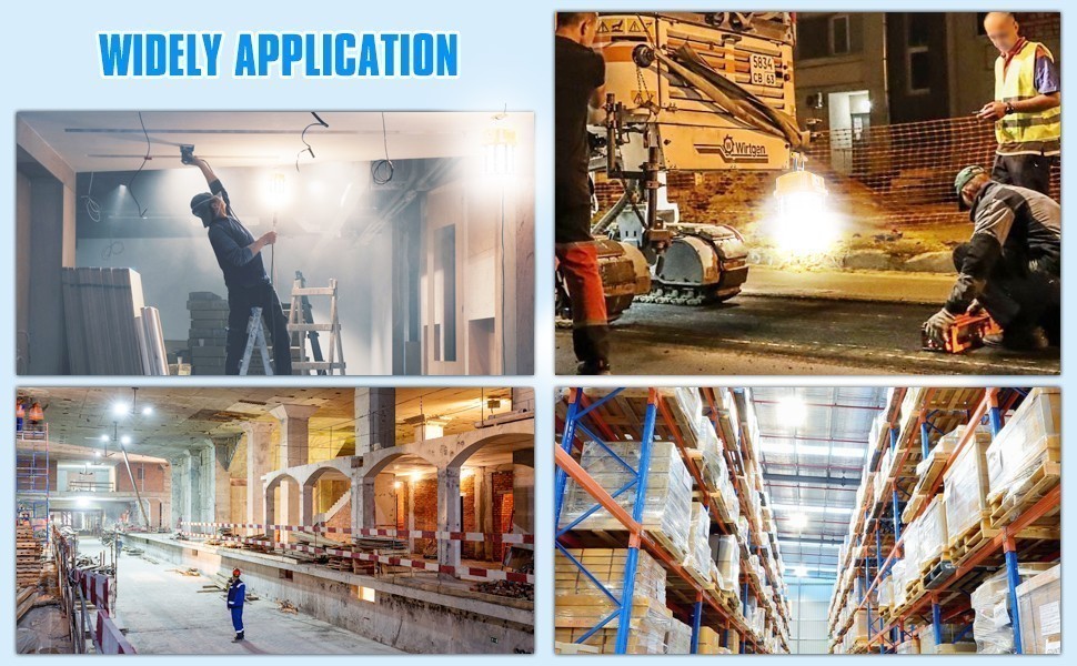 100W LED Temporary Work Light Industrial Constructions Hanging Lamp Linkable ETL