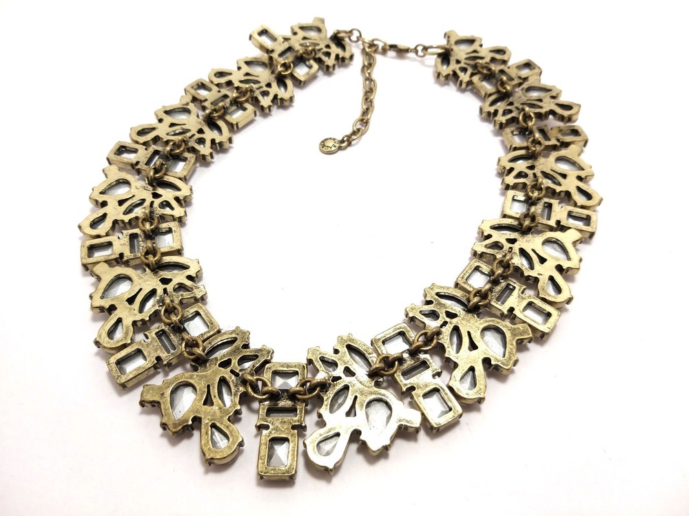 Gorgeous BaubleBar Crystal Silver Tone Cluster Choker Statement Necklace