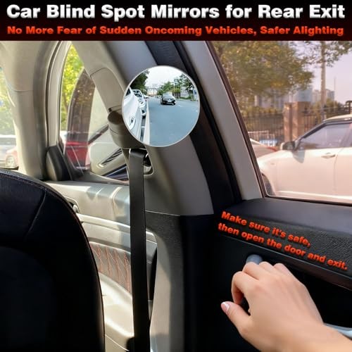 Blind Spot Mirrors 4 Pack HD Frameless Convex Mirrors for Wide Angle Side View