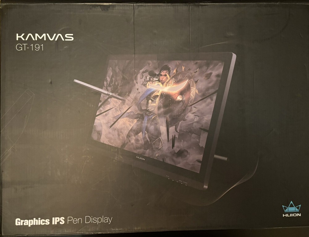 Huion Kamvas GT-191 Graphics IPS Pen Display | Powers On, No Pen, Touch Untested