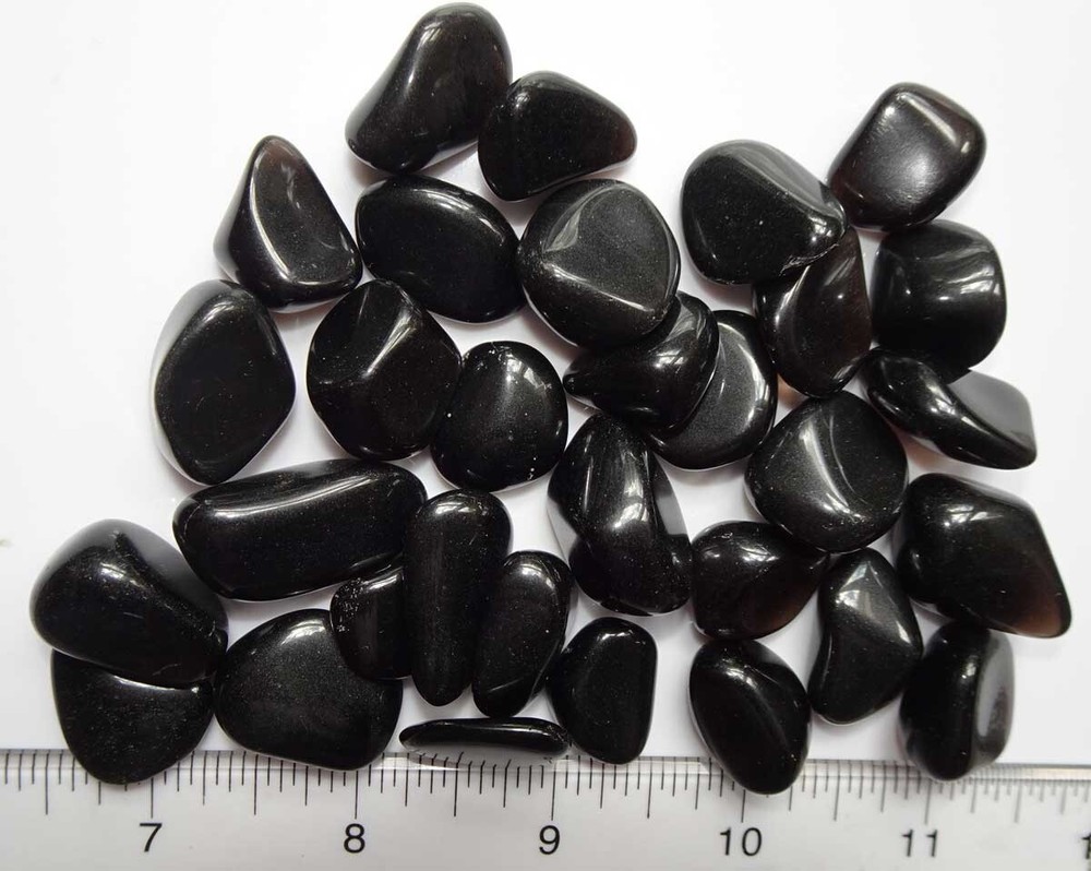 Obsidian - 1/4 Pound Medium Tumbled Stones  rt668a