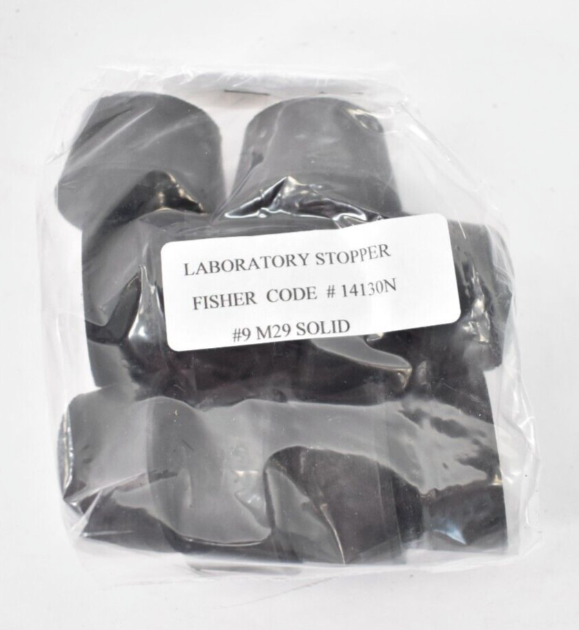Lot of 10 Fisherbrand Solid Rubber Stoppers Solid Construction M29 #9 14-130N