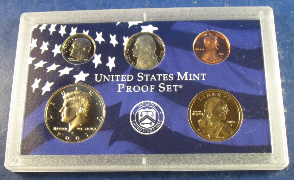 2001 Clad Proof Set w/ OGP - 10 Coins (07)