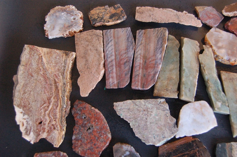 Miscellaneous Jasper, Agate, Calcite Onyx Slabs End Cuts Ect.