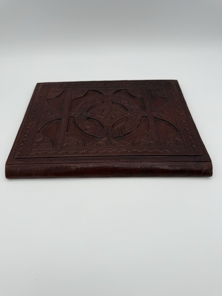 Vintage Leather Hand Made Tooled Italy Embossed note/journal Cover