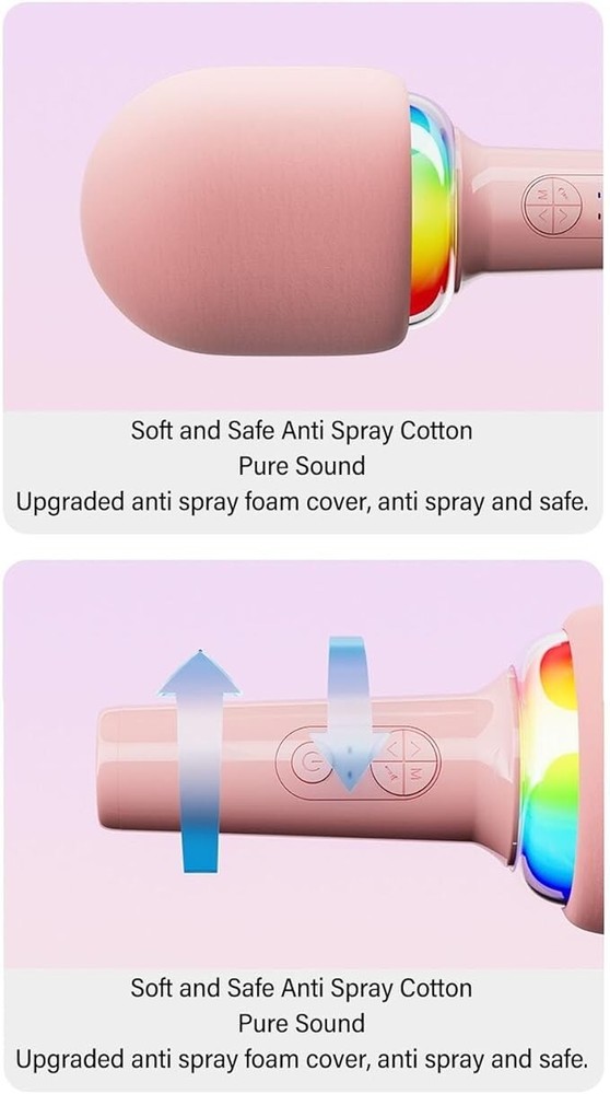 Portable Handheld Karaoke Bluetooth Mic, ABS Microphone for Party