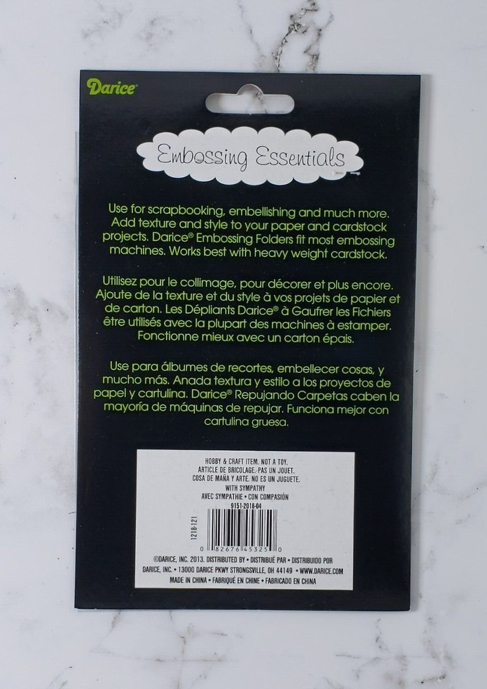 Darice "WITH SYMPATHY" Embossing Folder