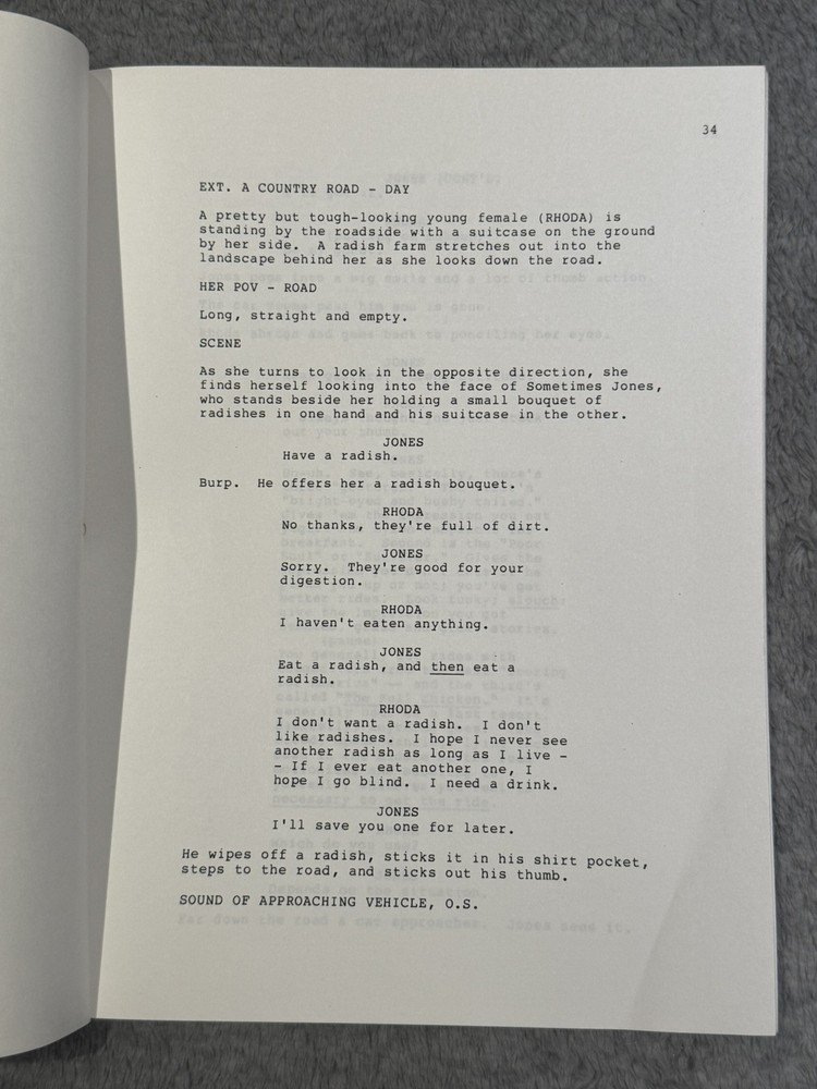 1987 "SOMETIMES JONES & THE ROAD " by Larry Hankin SCRIPT