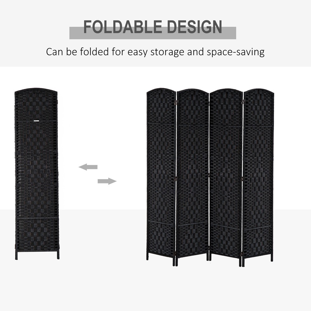 4 Panel Room Divider Folding 6ft Privacy Screen Portable Partition Wall Divider