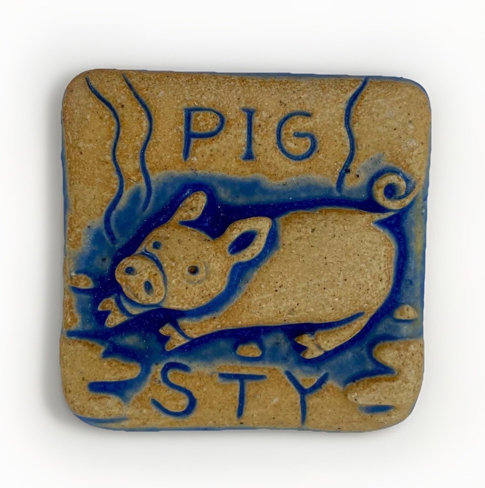 Pig Sty 2x2" Ceramic Art Tile by Gretchen Kramp