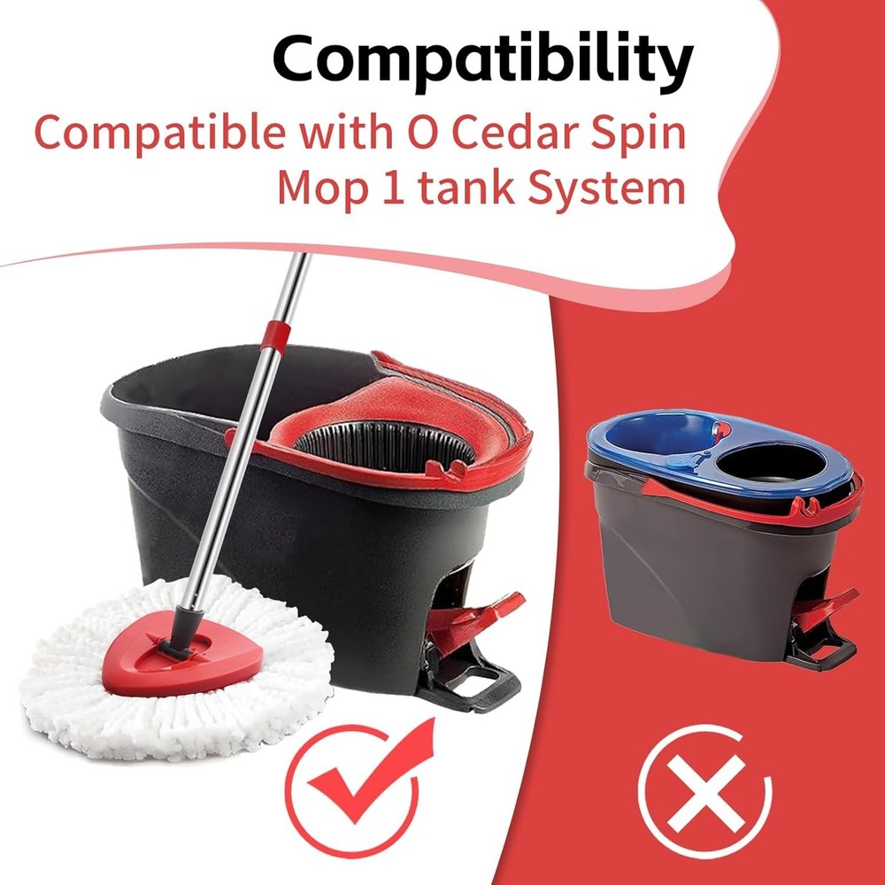 Spin Mop Head, Base, Handle Replacement for O-Ceda EasyWring Microfiber Spin ...