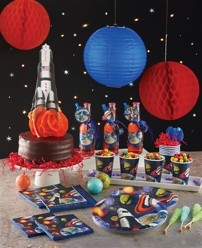 Space Blast 3-Ply Beverage Paper Napkins 16 Pack Outer Space Party Tableware
