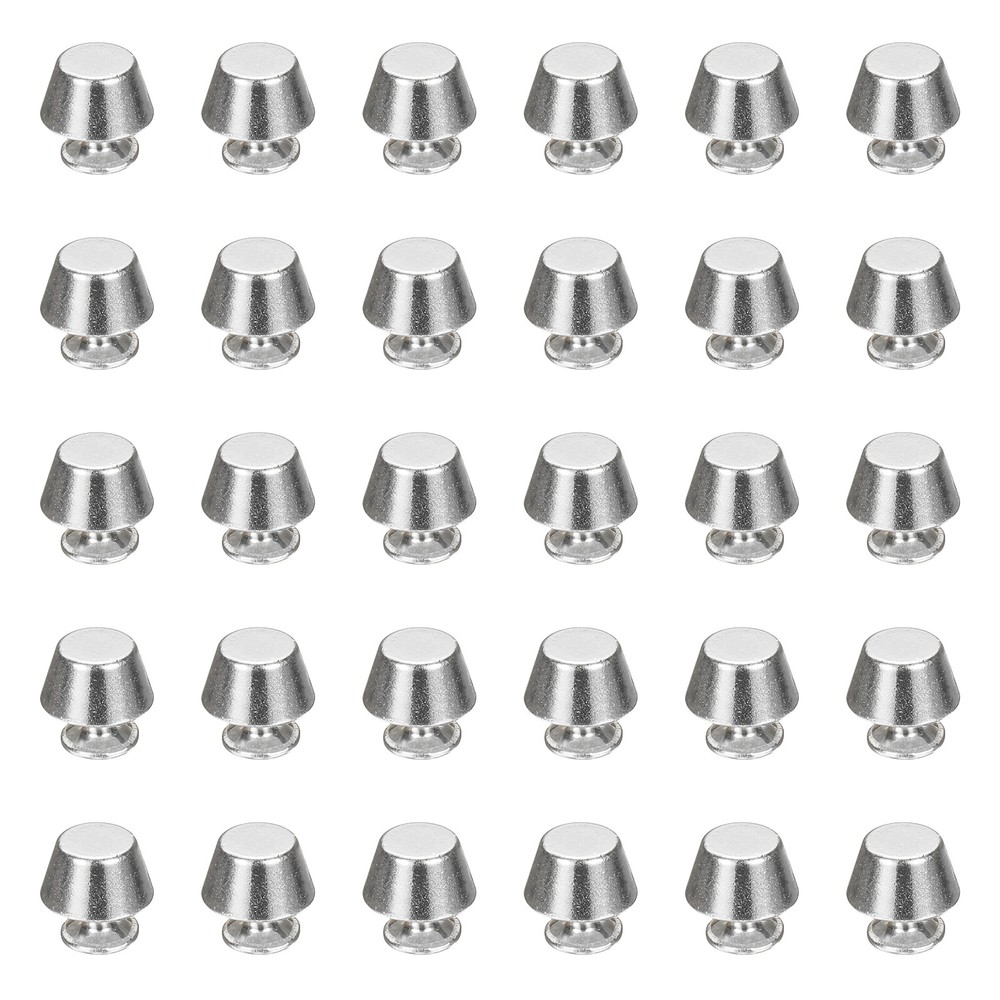 60 Pcs Screw Back Rivets 12mm Feet Flat Head Metal Studs, Silver
