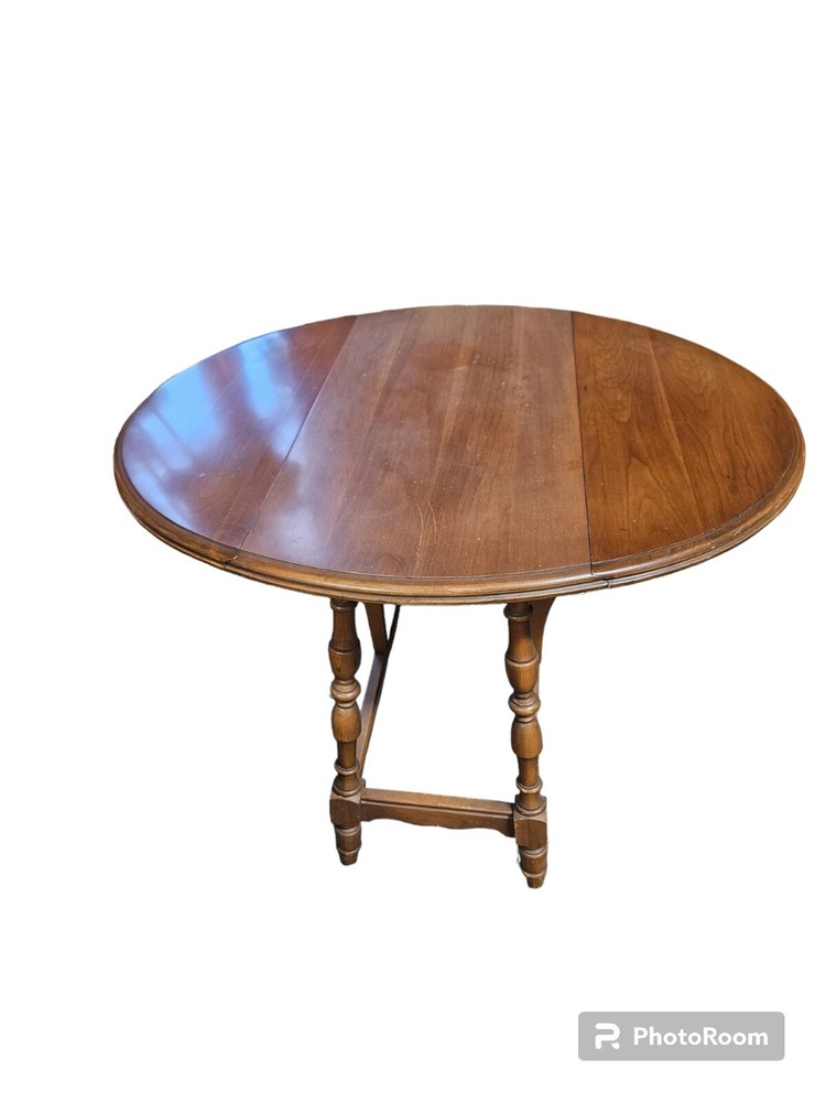 Vintage Pennsylvania House Drop Leaf End Table Solid Cherry Oval