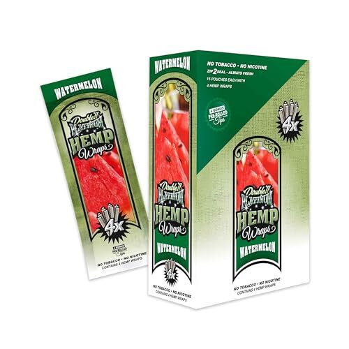 Double Platinum Wraps - Watermelon - 15 Pack Display - (4 Wraps/Tips Per Pack)