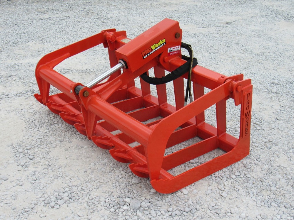 48" Root Grapple and 42" Long Pallet Forks Quick Attach Attachment Combo Package