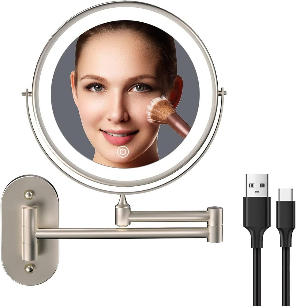 Rechargeable Wall Mounted Lighted Makeup Vanity Mirror Shaving Lighted Mirror