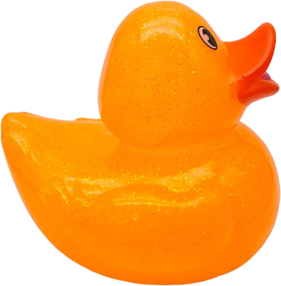 Large 6" Tall Glitter Rubber Duckies (12 Pack)