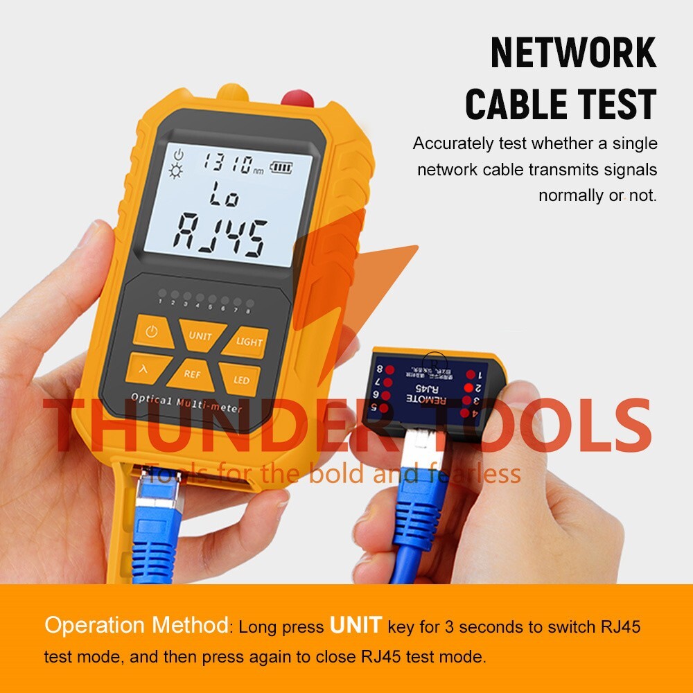Thunder Tools Handheld Optical Power Meter with 5km Red Light -70~+6dBm
