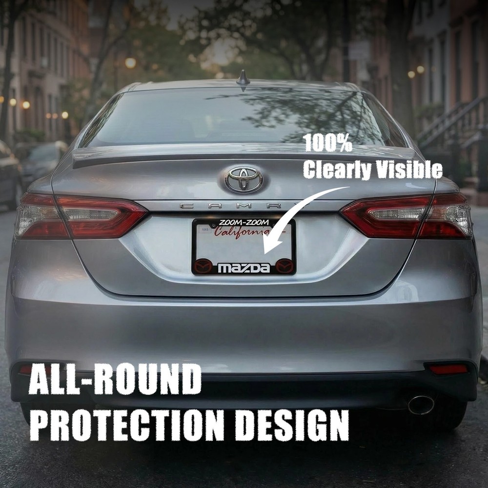 NEW 2pcs-Mazda-black Plastic license plate frame